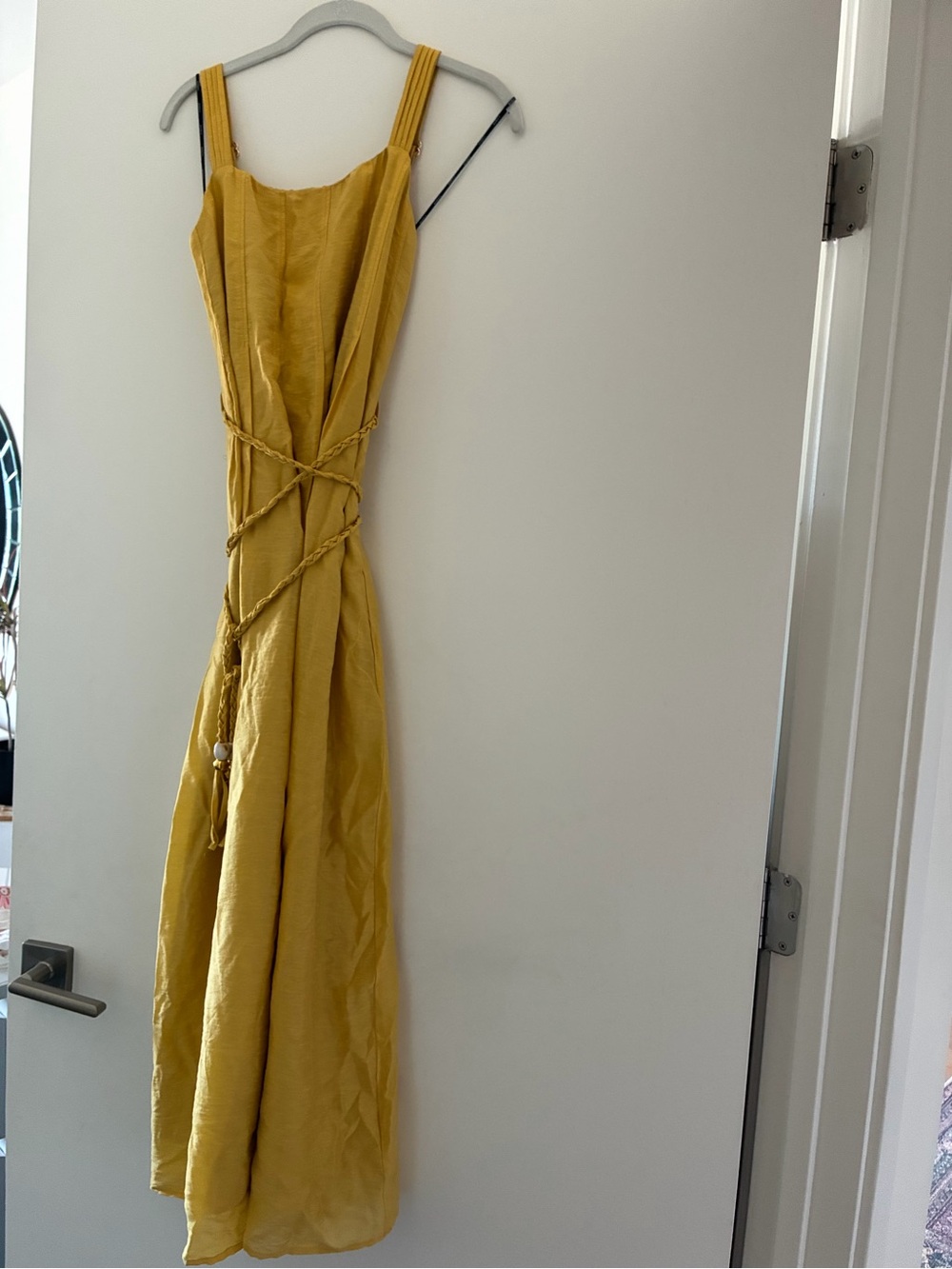 Summer Maxi Dress with Braided Waist Tie